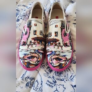 Dolce & Gabbana Canvas VENICE CANALS PRINT Sneakers in women's size 10/40 $745